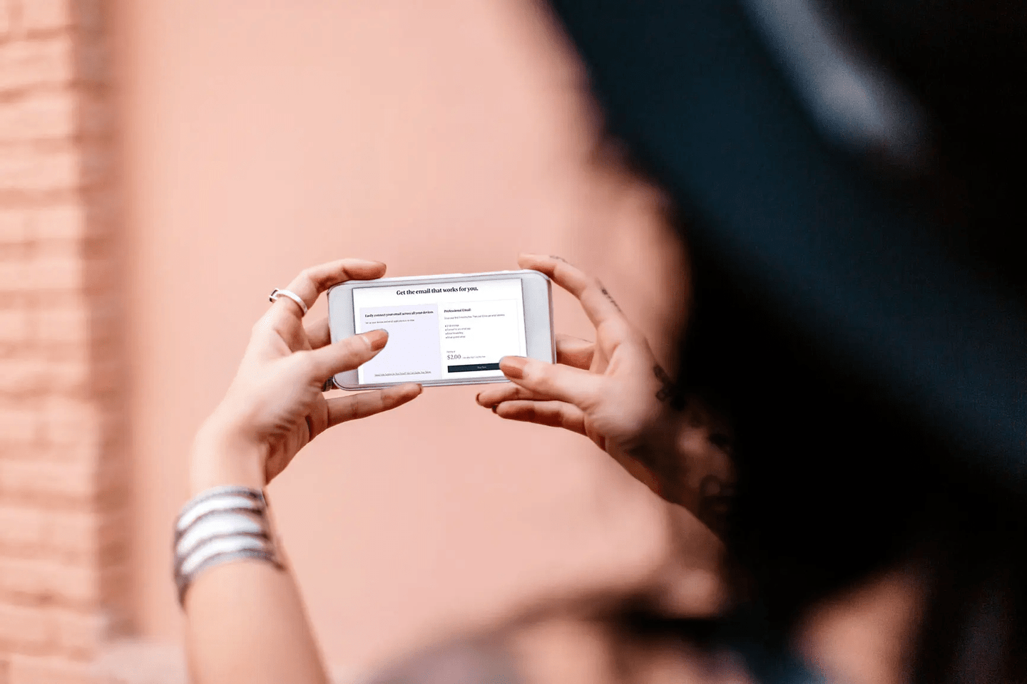 Person looking at phone